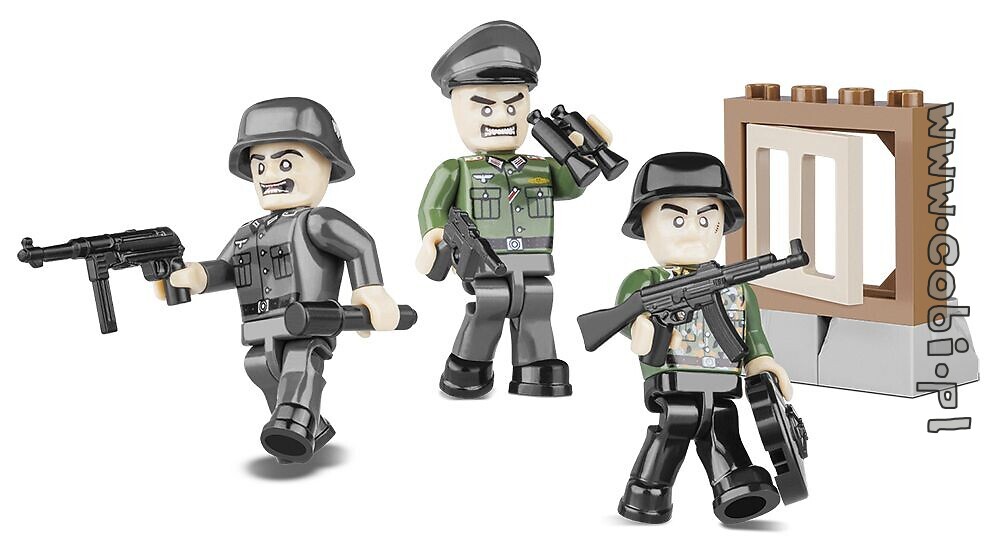 Deutsche Soldaten Trupp Team mit 4 Soldaten und 1Offizier Cobi /Lego kompat. 