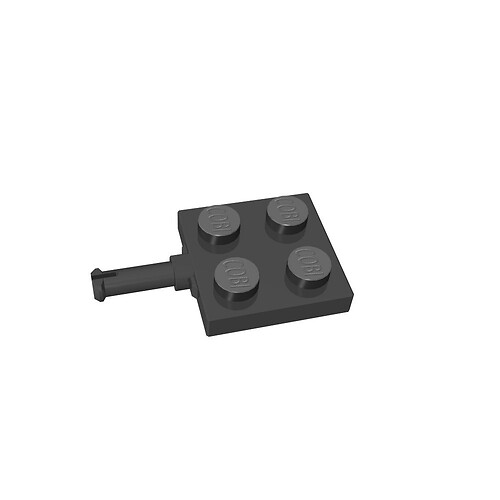 2x2 1/3 with two wheel axle, black
