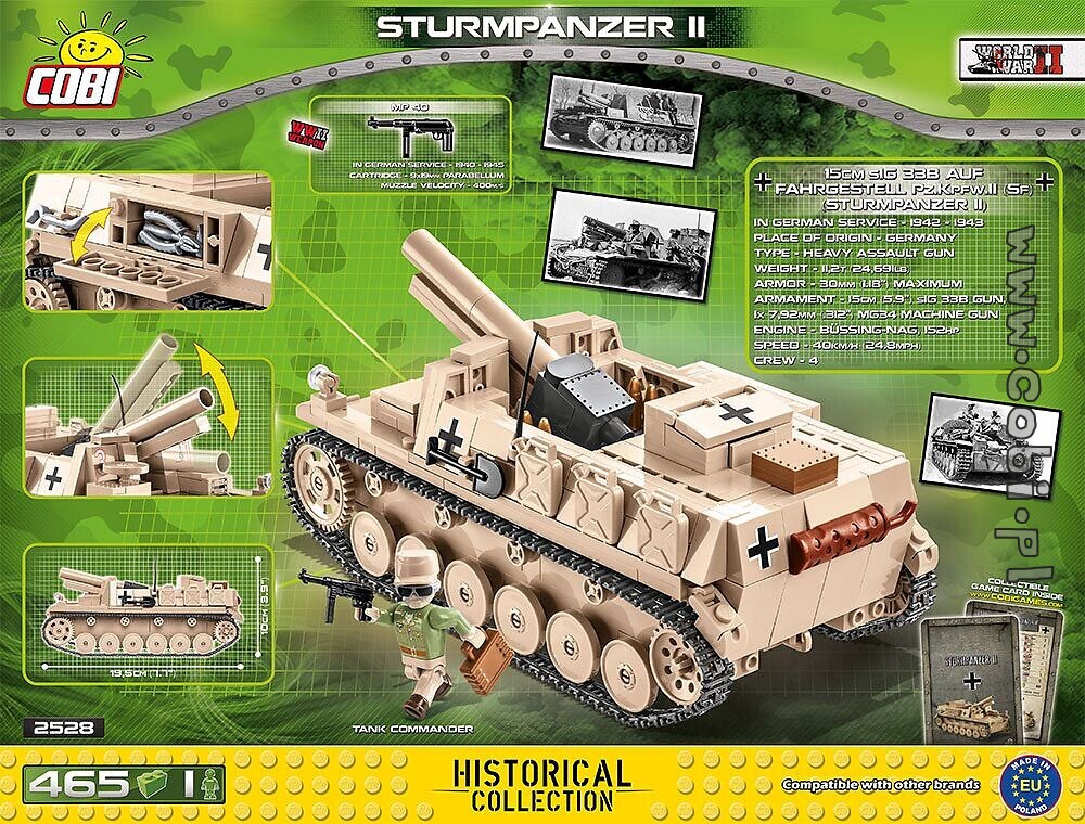 Deutsche Selbstfahrwaffe Panzer COBI 2528 Spielzeug Sturmpanzer II 