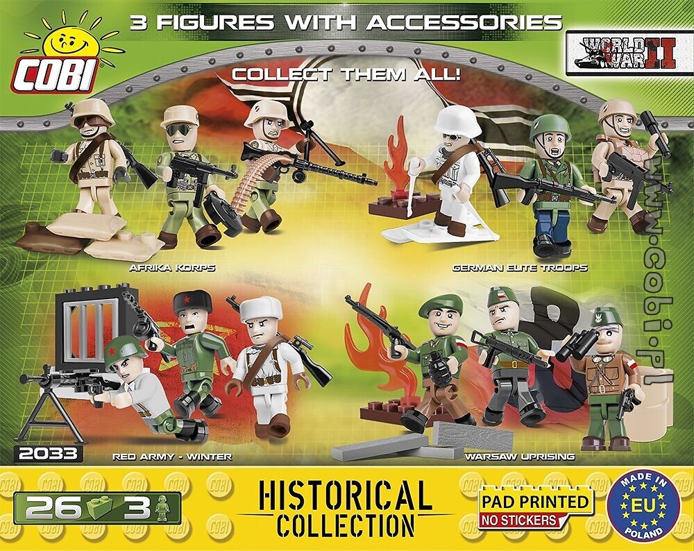 Deutsche Soldaten Trupp Team mit 5 Soldaten Cobi/Lego kompatiebel 