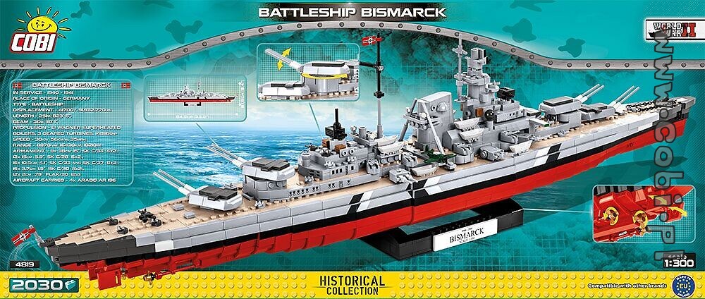 Cobi 4819 Schlachtschiff Bismarck Deutsche Marine
