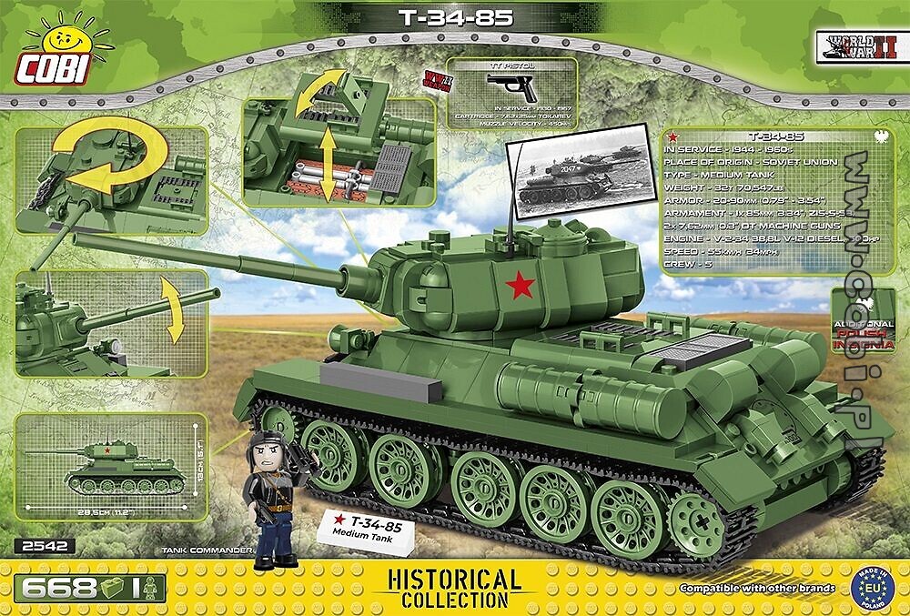 T-34-85 273 Teile COBI 2702 Bausatz Historical Collection Panzer 