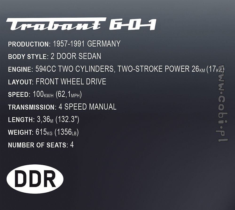 Trabant 601 - Autos - Maßstab 1:12 - für Kinder 10