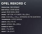 Opel Rekord C Schwarze Witwe - Limitierte Auflage