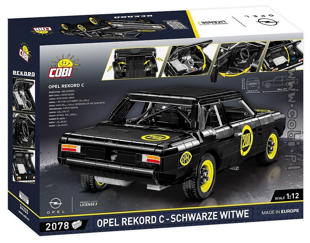 Cobi 24333 1:12 Opel Record C Schwarze Witwe Neu Youngtimer Collection 