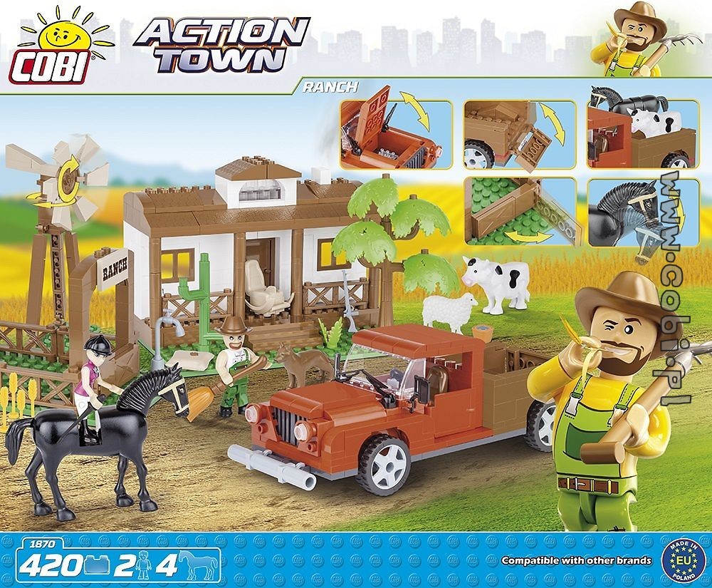 COBI Bauernhof Bauern Spielzeug Action Town Countryside Farm Kunstst 310 Teile 