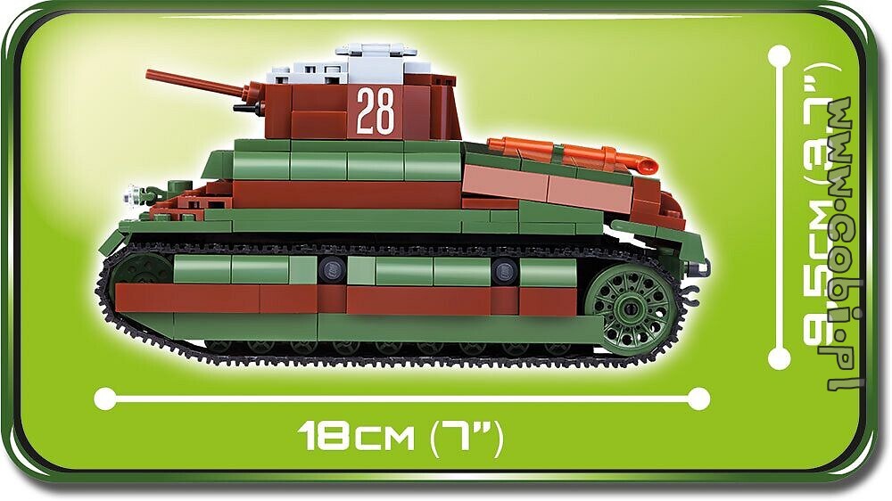 Weltkrieg Französischer Panzer Modell-Fahrzeug Spielzeug COBI 2493 Somua S-35 2