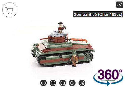 Weltkrieg Französischer Panzer Modell-Fahrzeug Spielzeug COBI 2493 Somua S-35 2